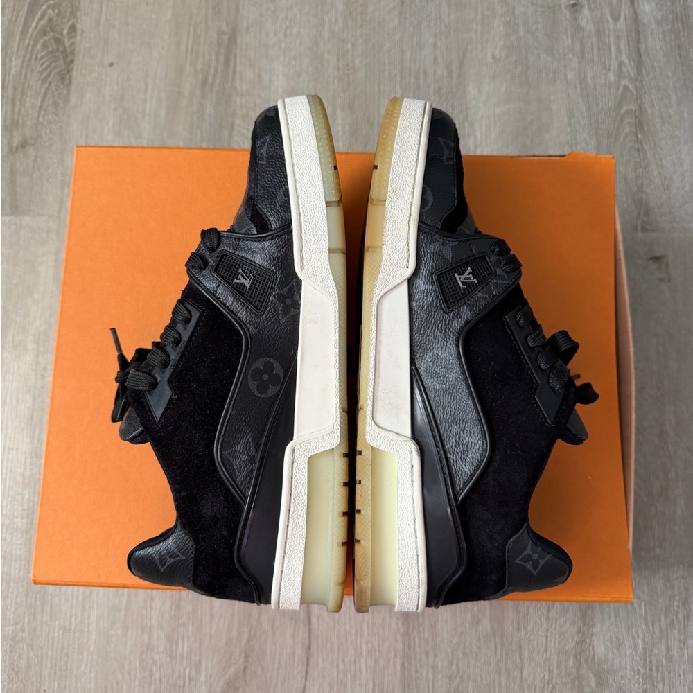 Louis Vuitton Men’s Trainers Black Monogram Mens 7.5 LV Sz 6.5 - Picture 5 of 7